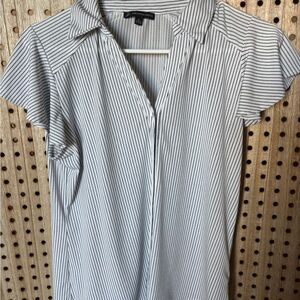 Adrianna Papell Black and White Striped Blouse